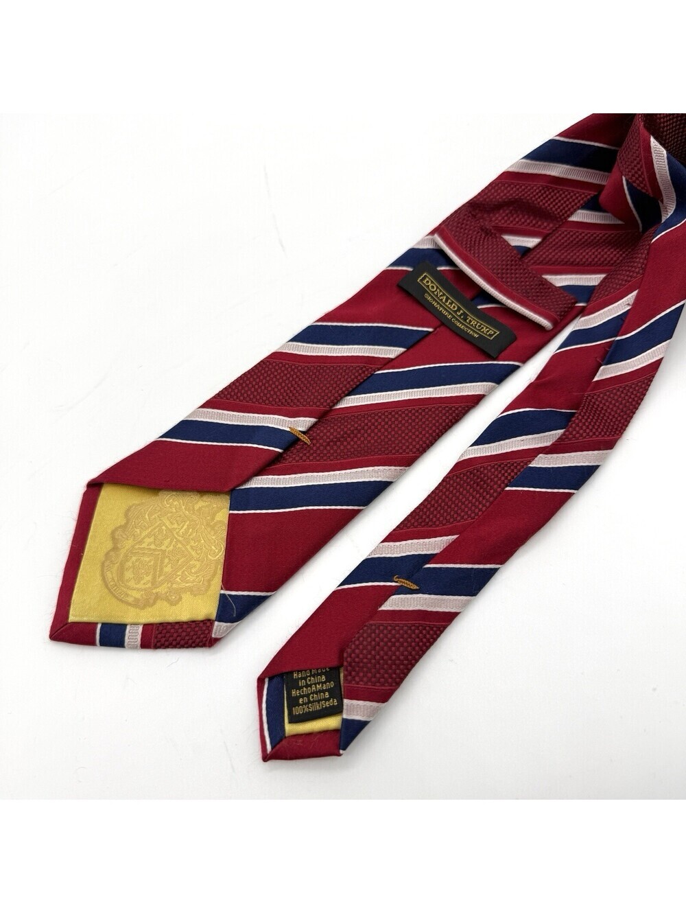 Donald J.Trump Signature Collection Mens USA Red Striped 100% Silk Necktie MAGA